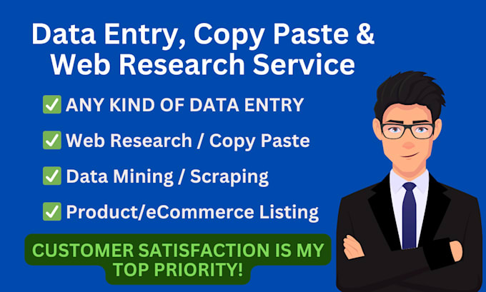 do any type of excel data entry, copy paste and web research