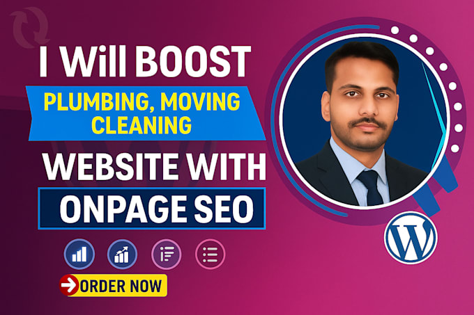 boost  plumbing, moving, cleaning website with onpage SEO