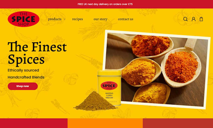 design herbs and spice ecommerce website seasonings recipes spice shopify store
