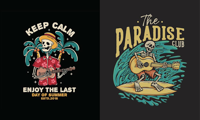 make amazing skeleton summer guitar logo