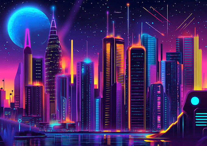 Make a cyberpunk futuristic city, sci fi concept art by Leonarison | Fiverr