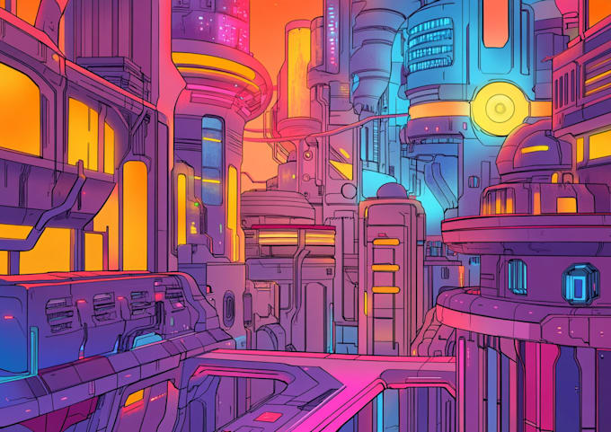 Design a unique futuristic cyberpunk city by Leonarison | Fiverr