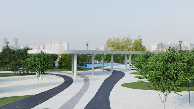 design 3d resort rv park,garden design,landscape render,playground,cabins,beach