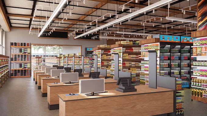 Design and render your 3d retail stores, shops, cafe or restaurant ...