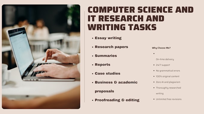 do computer science and IT research and writing tasks