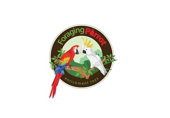 design packaging for foraging parrots logo