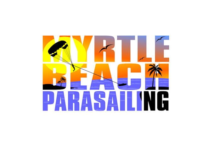 design traditional myrtle beach parasailing logo