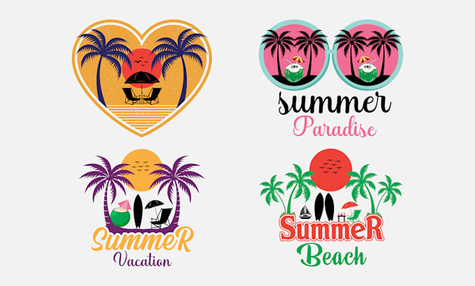create typography, summer beach t shirt design