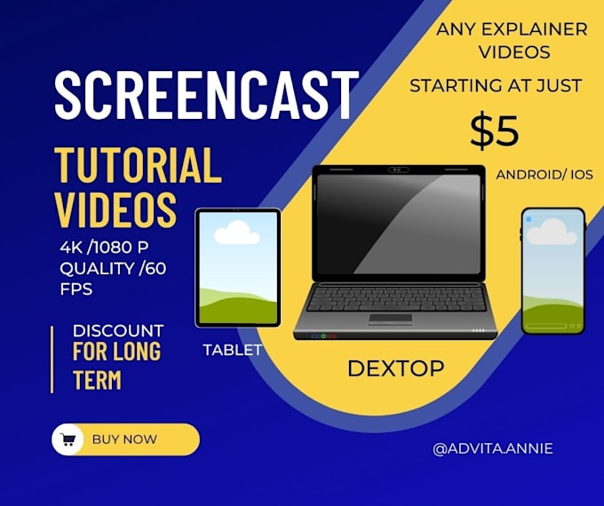 create engaging 4k screencast tutorials and explainer videos for website or app