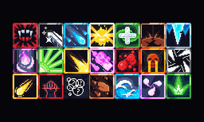 create pixel art ability icons for your game