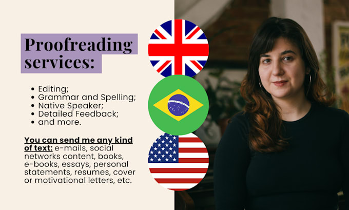 proofread and edit your brazilian portuguese text, no ai