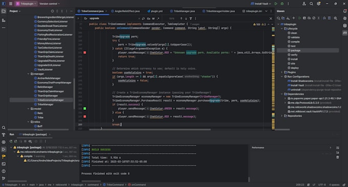 code a custom minecraft plugin or minigame for your server