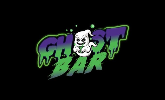 design animated ghost bar mascot logo