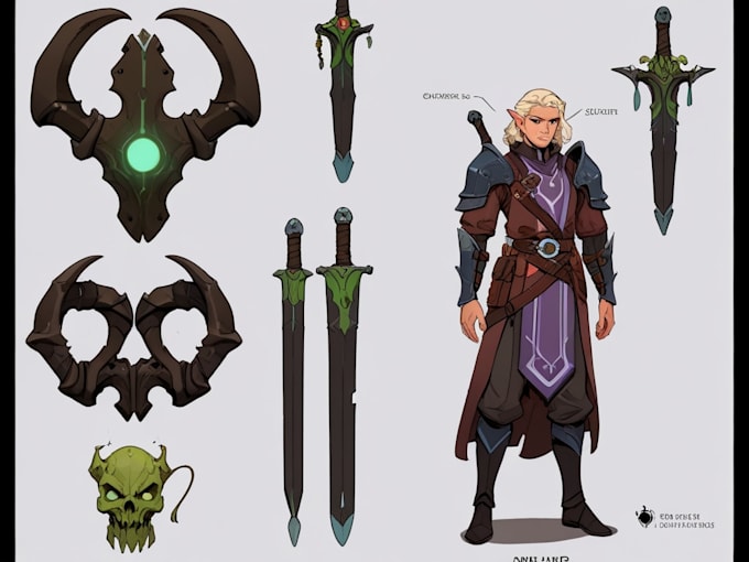 Crear arte de personajes dnd y arte conceptual de ciencia ficción