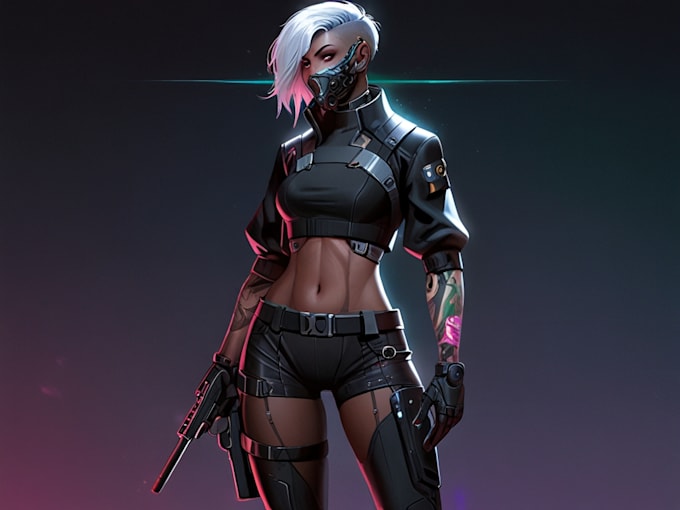 create scifi or cyberpunk character artwork