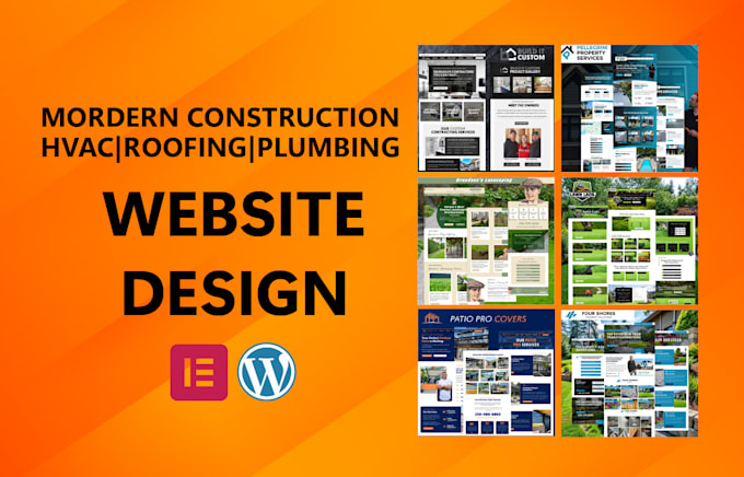 design a modern contractor, construction, interior, hvac website