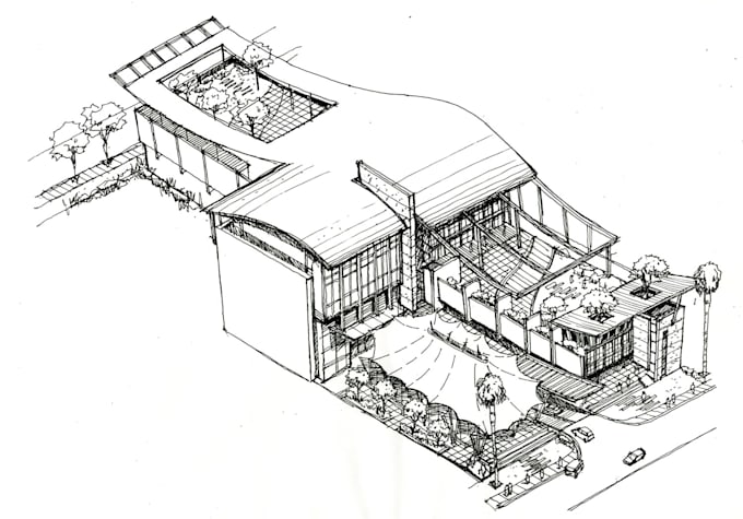 provide building conceptual designs in sketches