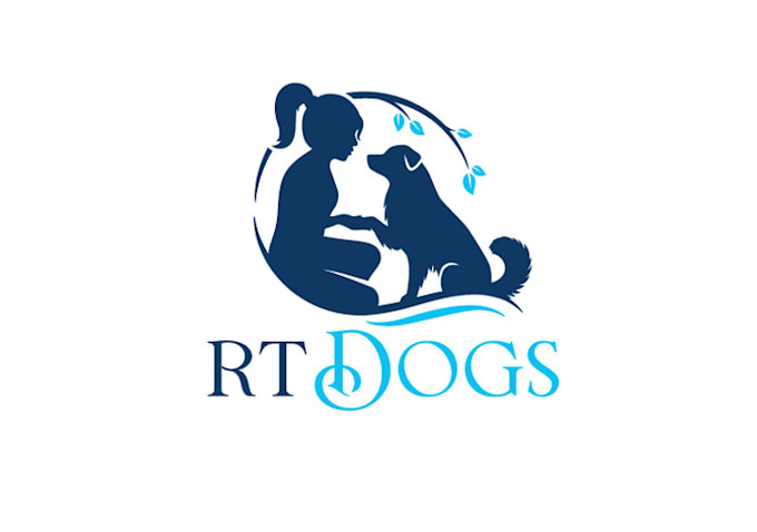 create perfect harmonious dog training journey logo