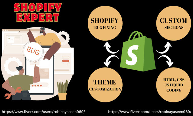 do shopify bug fixing and shopify store customization
