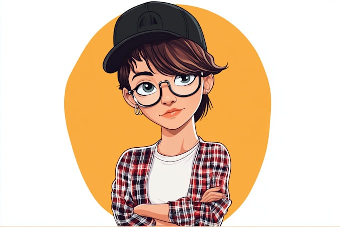 make a vector portrait of cartoon me