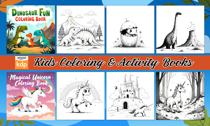design kids coloring book and activity book for amazon kdp