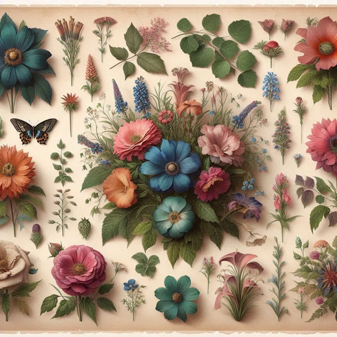 do a beautiful vintage botanical illustrations