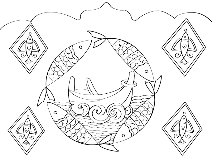 make a stylized line art illustration