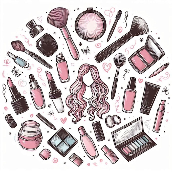 design beautiful hand drawn feminine salon cosmetic