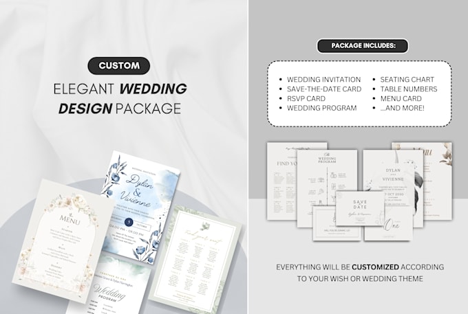 design elegant wedding stationery package