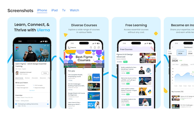 design app screenshots for app store and play store
