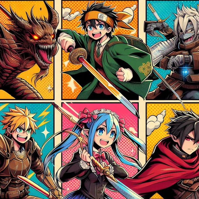 make comic characters design and anime art for you