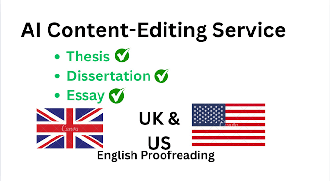 edit and proofread thesis, dissertation, and remove ai