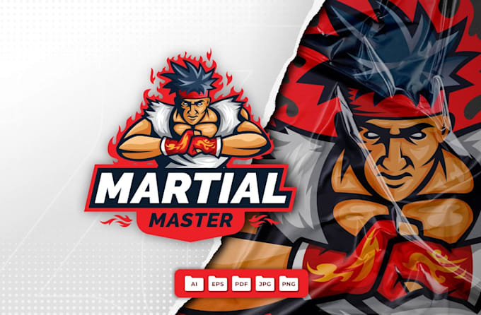 create mascot fitness martial art logo