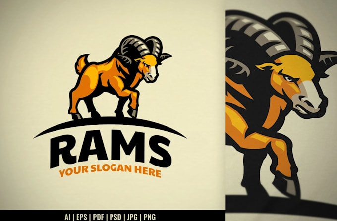 make creative mascot goat sheep logo