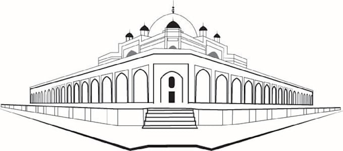 create victor line art illustration on image