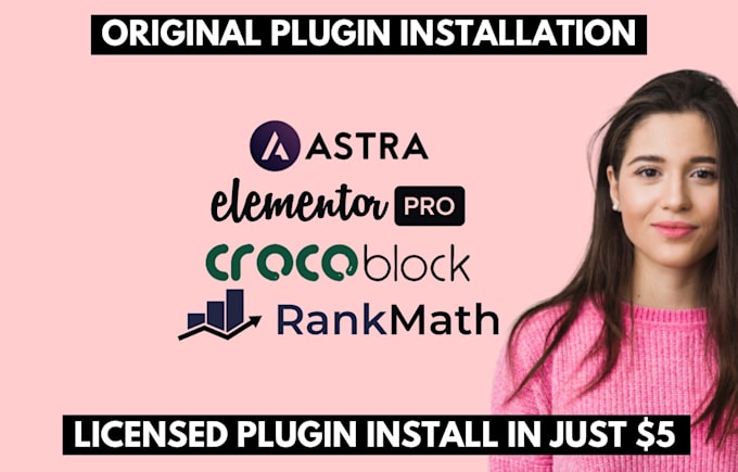 install elementor pro, astra pro, crocoblock, rank math pro plugin updatable