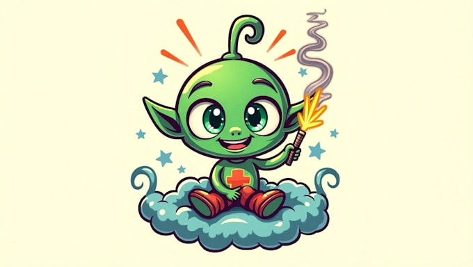 do unique alien mascot logo for your company