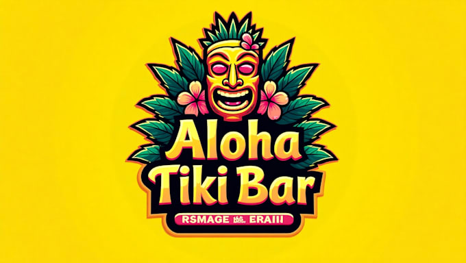 do creative aloha tiki bar logo for you with new concept