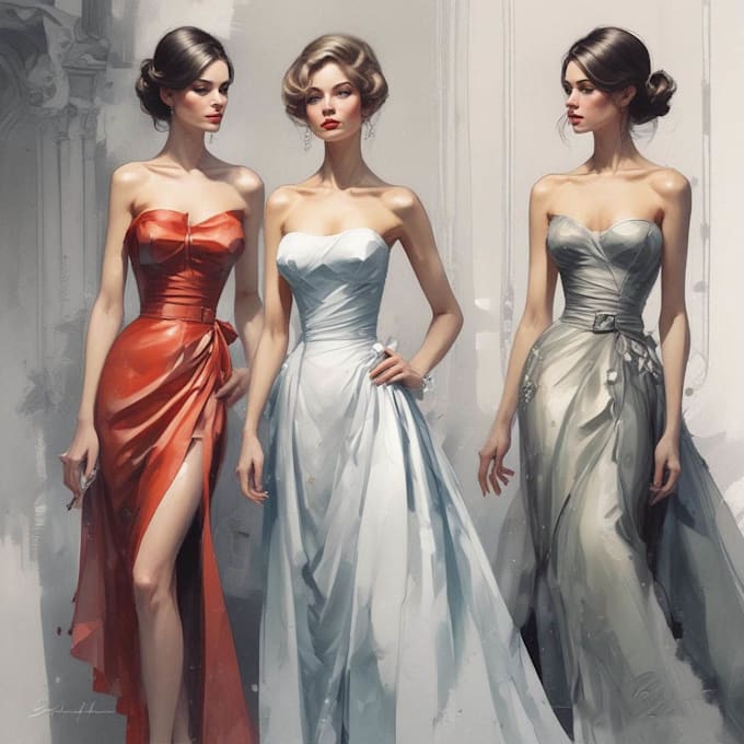 draw a fashion illustration, sketch, portrait