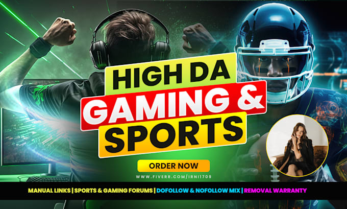create high da gaming and sport backlinks