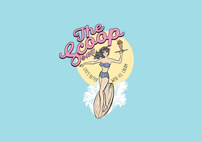 design style ice cream parlor logo