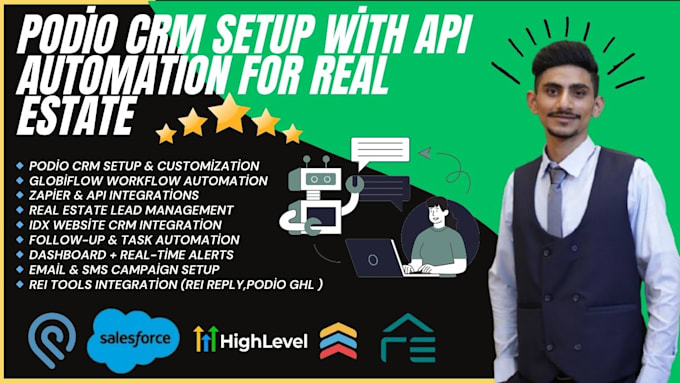 set up your podio CRM, globiflow, and API integrations
