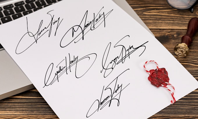 design a real handwritten signature logo or autograph