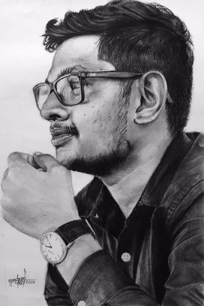 do charcoal portrait drawing for you