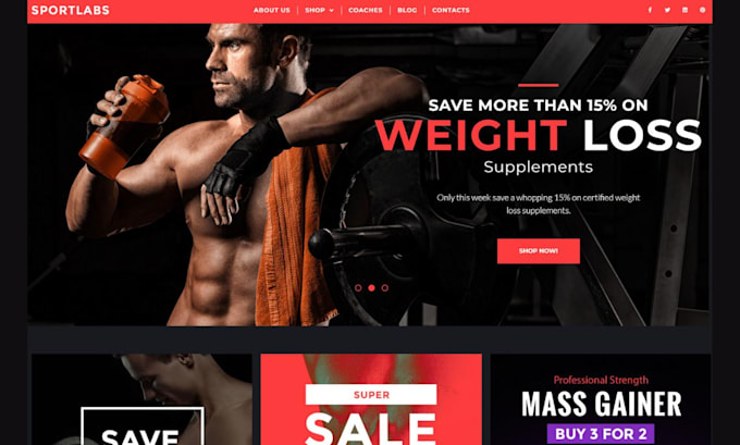design private label supplement ecommerce website nutrition supplement website