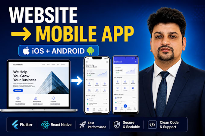 convert your website into an ios and android mobile app