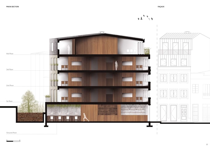 create floor plans, sections, elevations for architecture