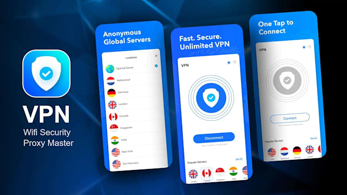 develop vpn app with admin panel, vpn react native