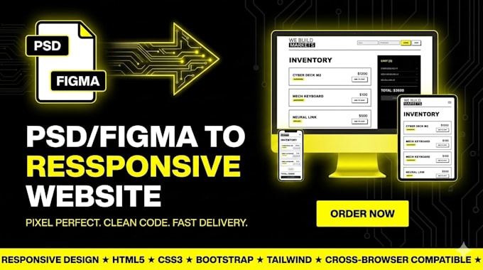 create a responsive frontend website