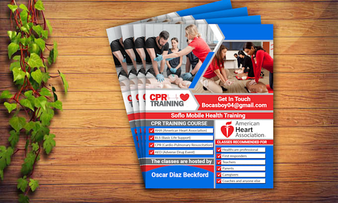design cpr, home care, medical, lab, notary, dental, and healthcare flyer